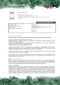 Ficha técnica del virucida contra coronavirus DESINBAC DS